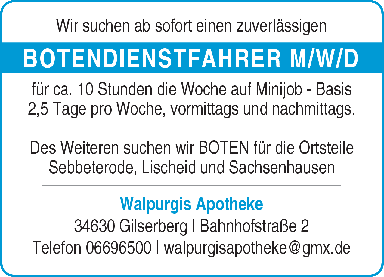 Botendienstfahrer (m/w/d)