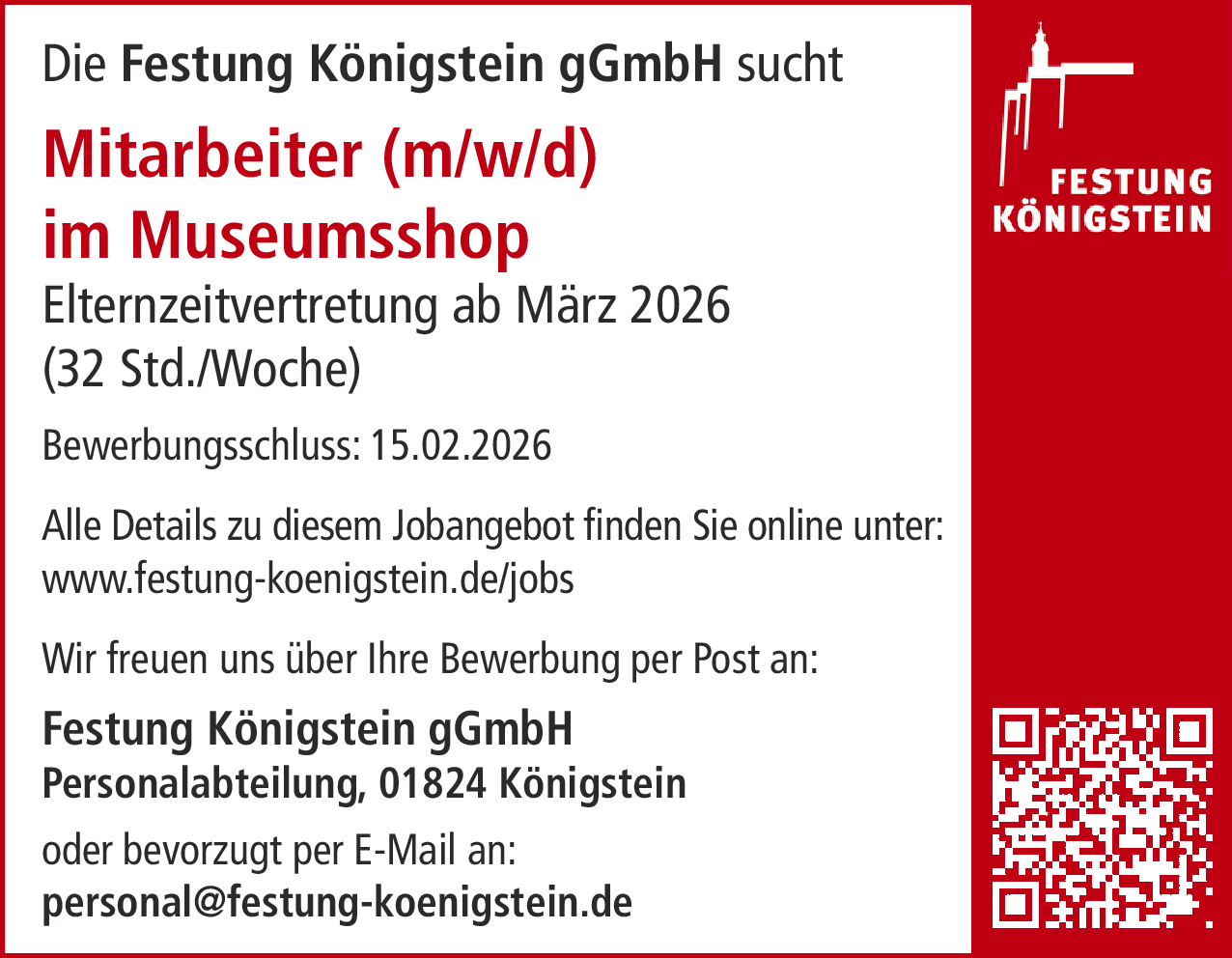 Mitarbeiter (m/w/d) im Museumsshop
